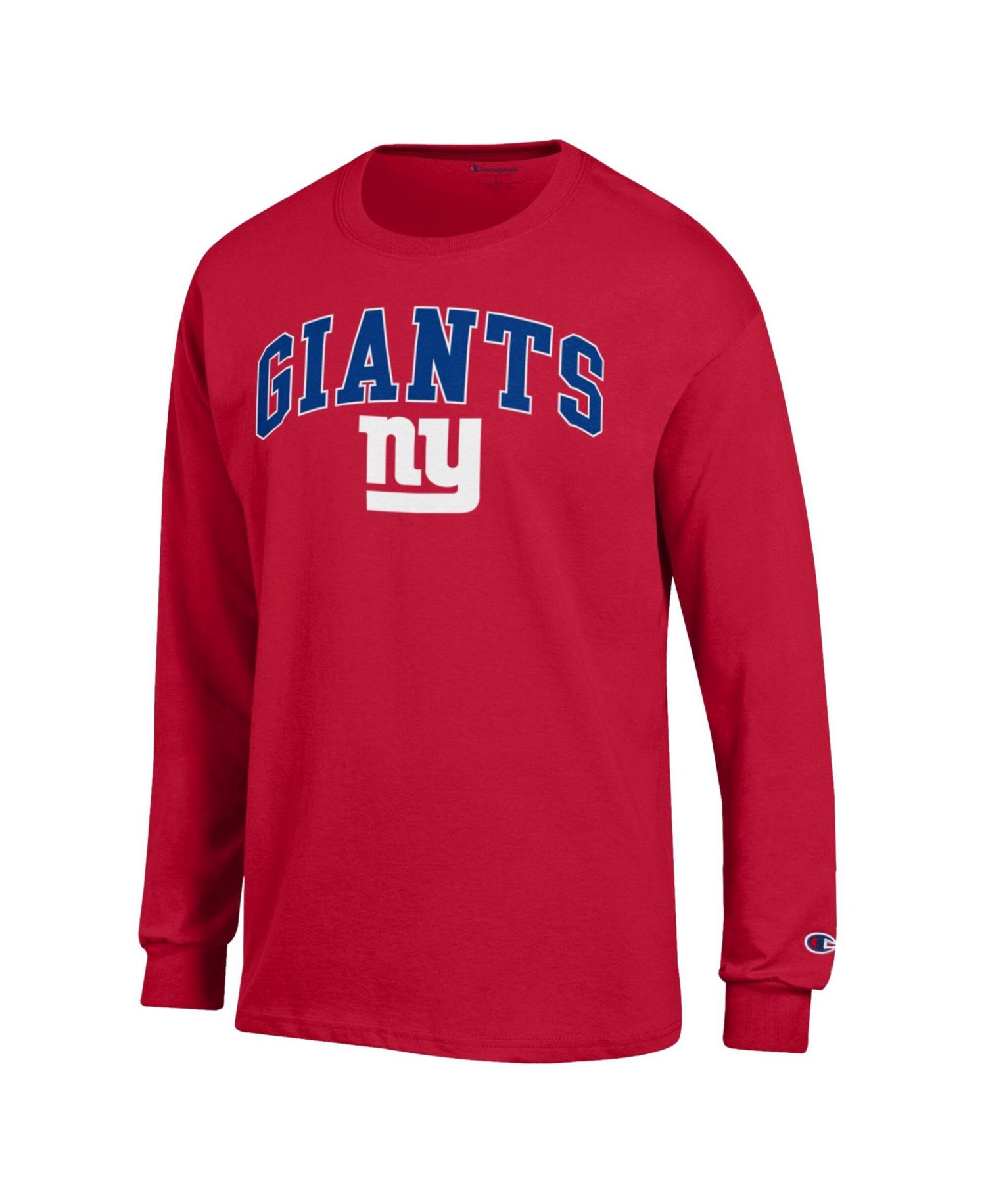 Men's Red New York Giants Arch Over Logo Long Sleeve T-Shirt