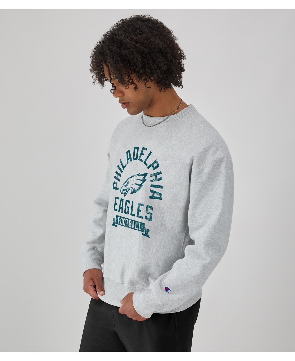 Champion Men's Heather Gray Philadelphia Eagles Reverse Weave Fleece Pullover Sweatshirt