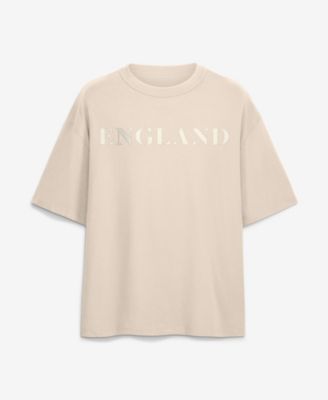 Men's Cream England National Team Oversized Unwind Tonal Heavyweight T-Shirt