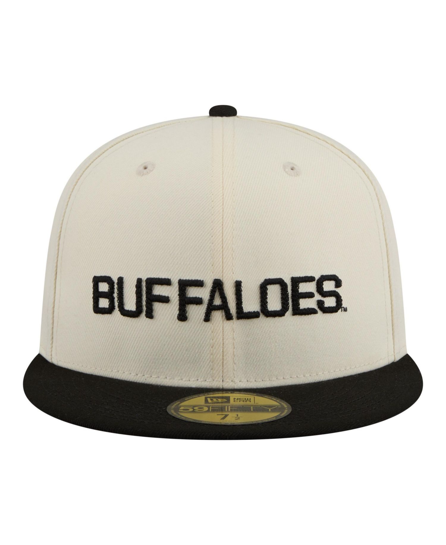 Men's Cream/Black Colorado Buffaloes Two-Tone Script 59FIFTY Fitted Hat