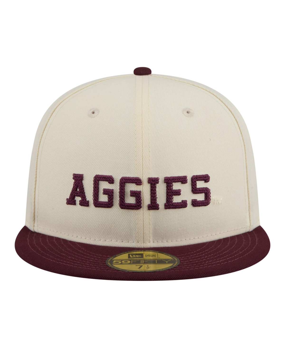 New Era Men's Cream/Maroon Texas A M Aggies Two-Tone Script 59FIFTY Fitted Hat