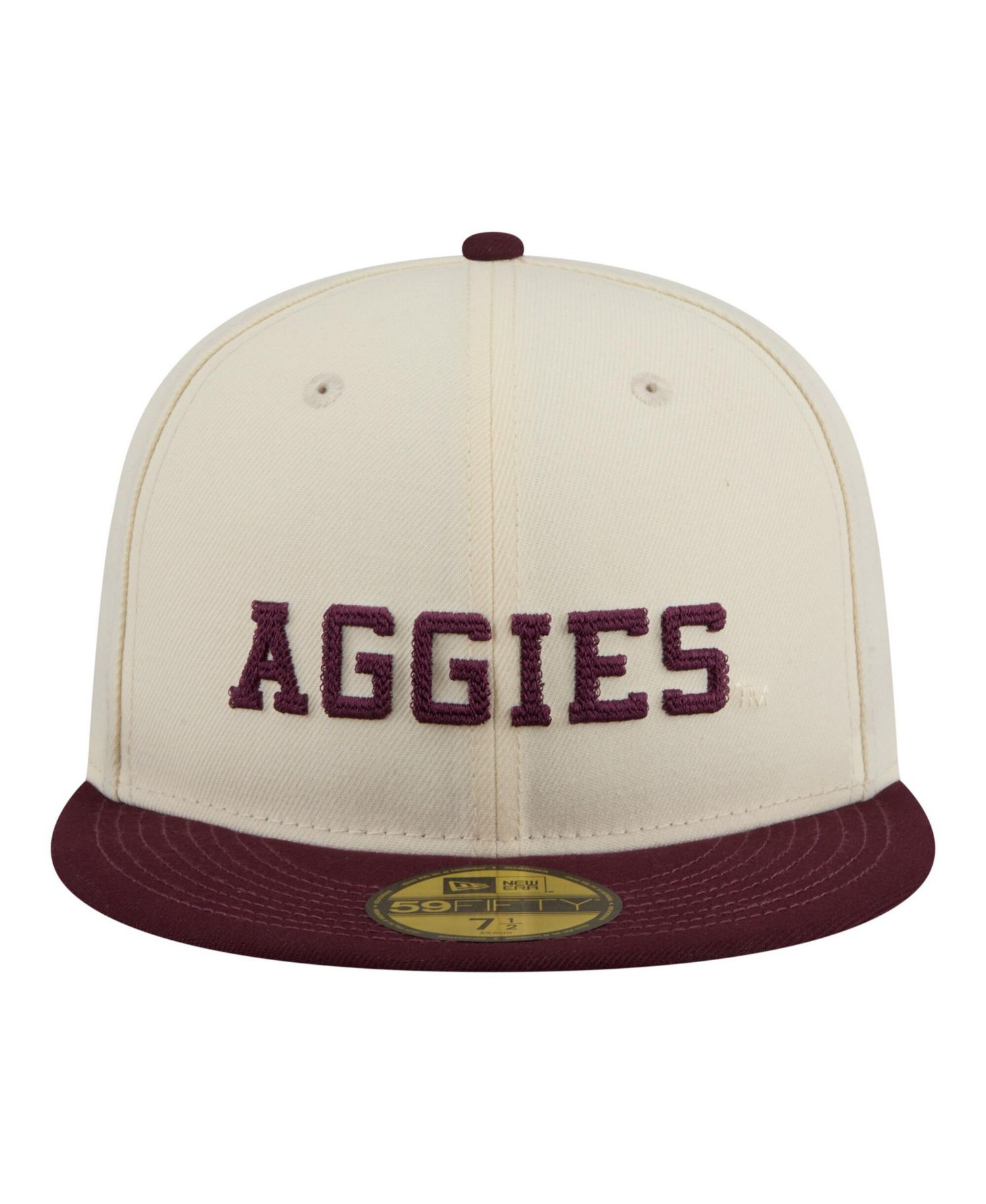 Men's Cream/Maroon Texas A&M Aggies Two-Tone Script 59FIFTY Fitted Hat