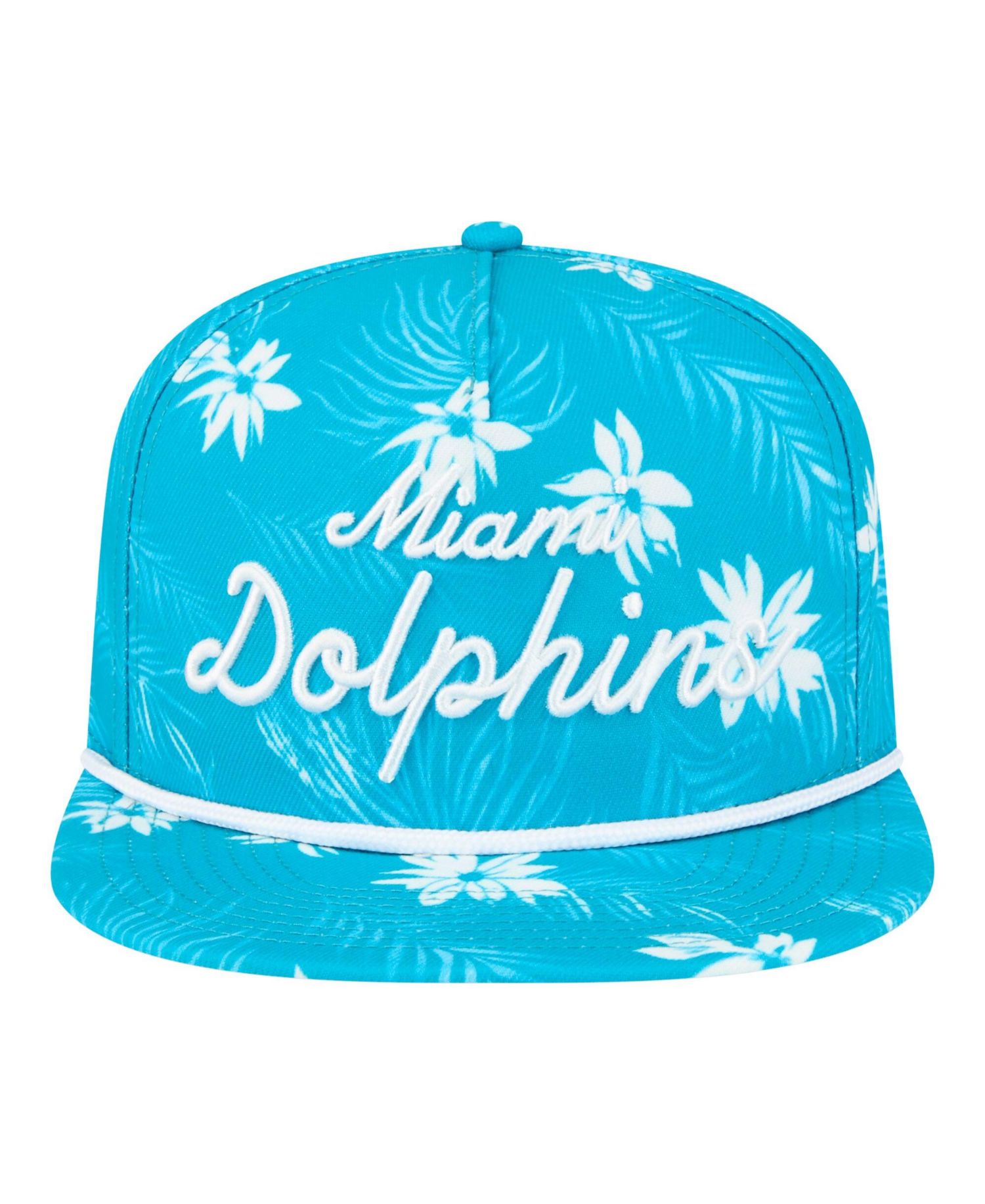 Men's Aqua Miami Dolphins Palm Print A-Frame 9FIFTY Snapback Hat