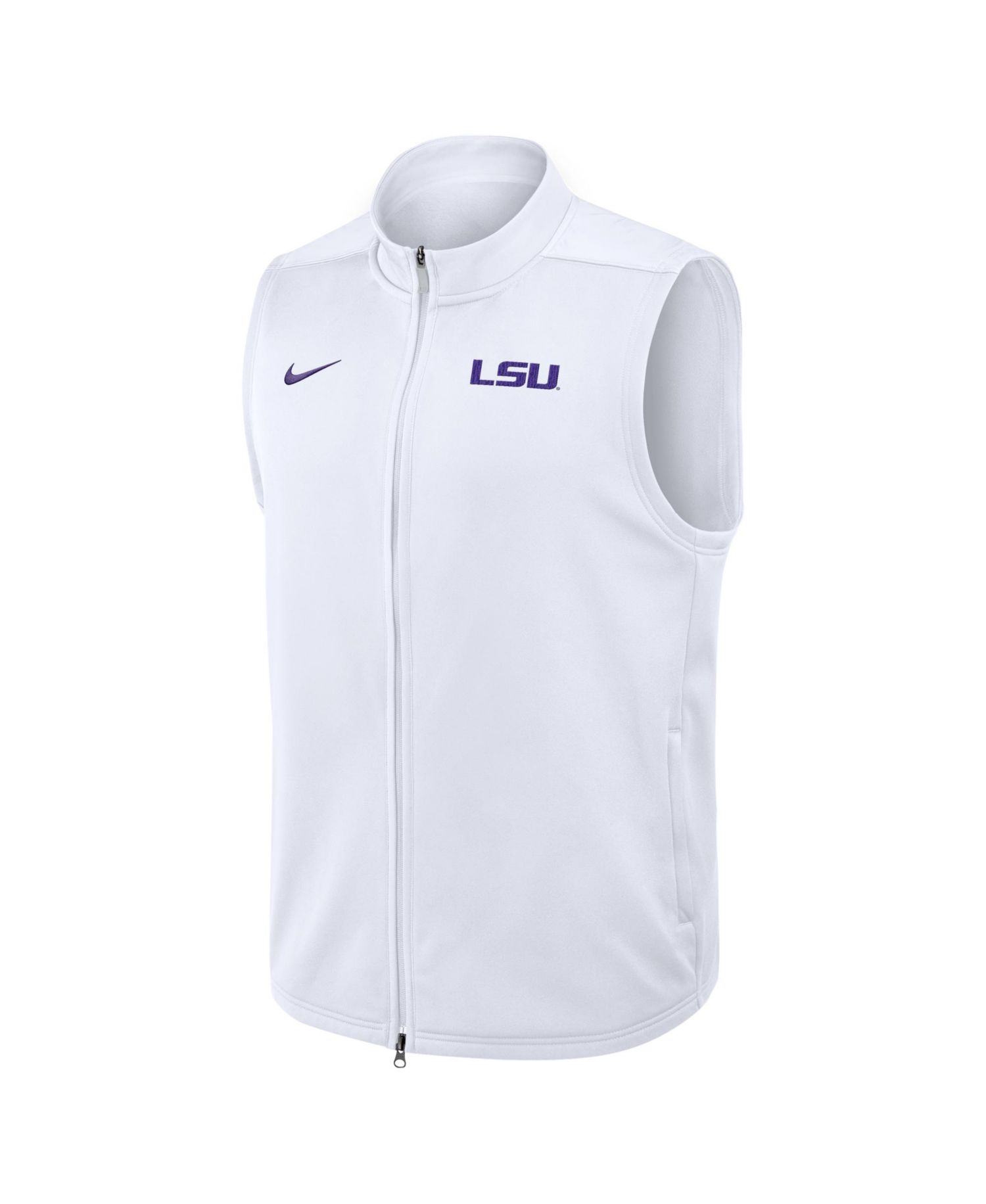 Men's White LSU Tigers Primetime Victory Therma-FIT Full-Zip Vest