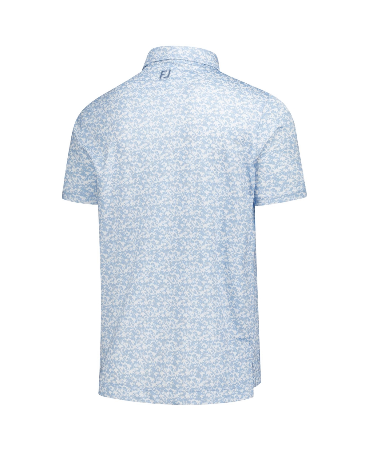 FootJoy Men's Light Blue The Players Hidden Palm Print Lisle Polo Shirt