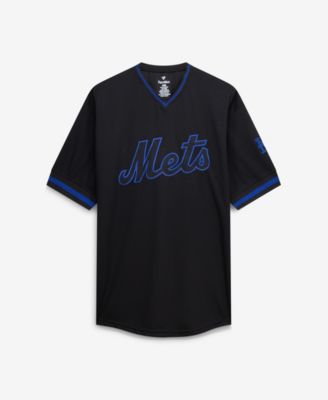 Men's Black New York Mets Big & Tall Pop Texture V-Neck T-Shirt