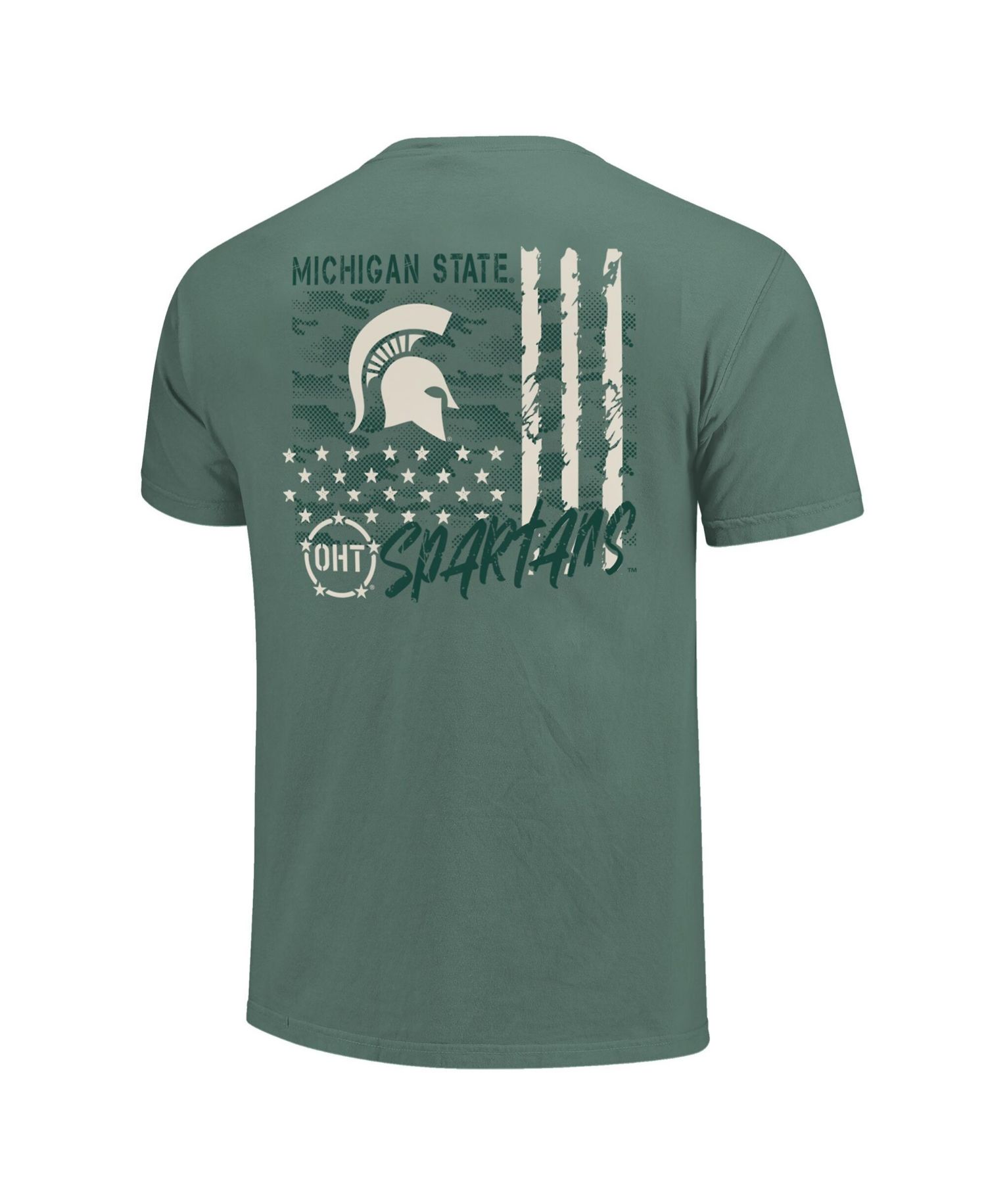 Men's Green Michigan State Spartans Comfort Colors OHT Camo Overlay T-Shirt