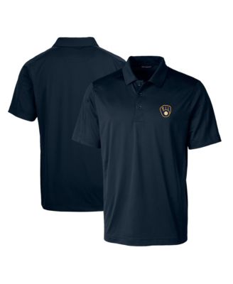 Cutter Buck Men's Navy Milwaukee Brewers Prospect Textured Stretch Big & Tall Polo Shirt