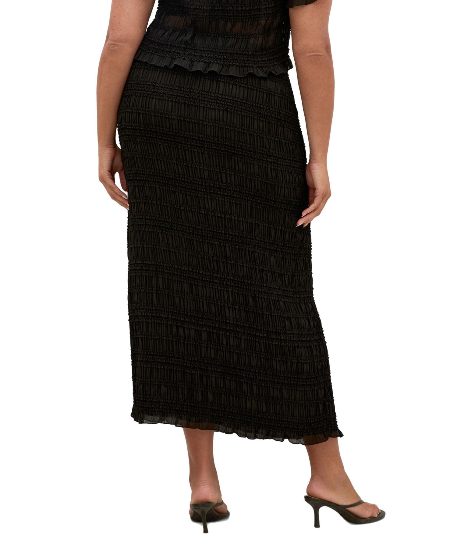 Plus Size Emelia High-Waisted Maxi Shirred Skirt
