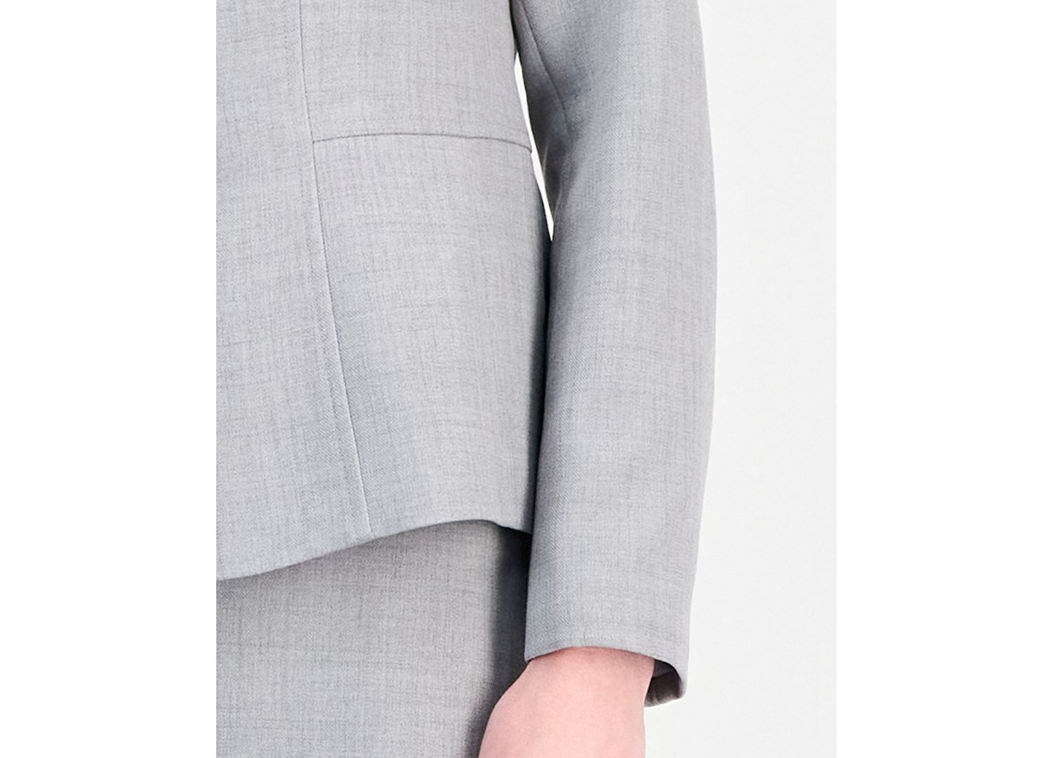 Women's Melange Slim-Fit Peak-Lapel 3-Button Blazer and Skirt, 2-Piece Set
