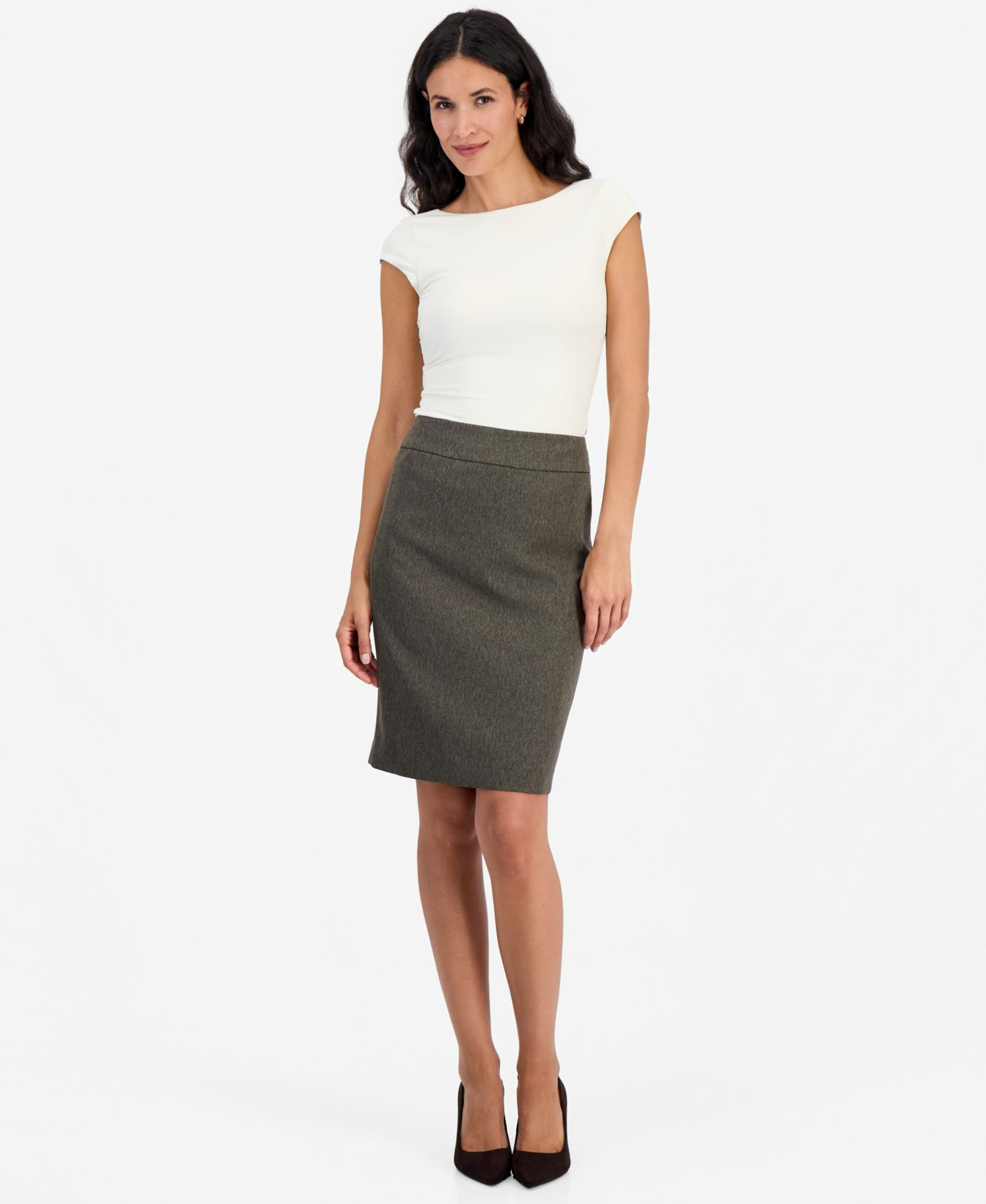 Women's Slim-Fit Notch-Collar Two-Button Jacket and Skirt, 2-Piece Set