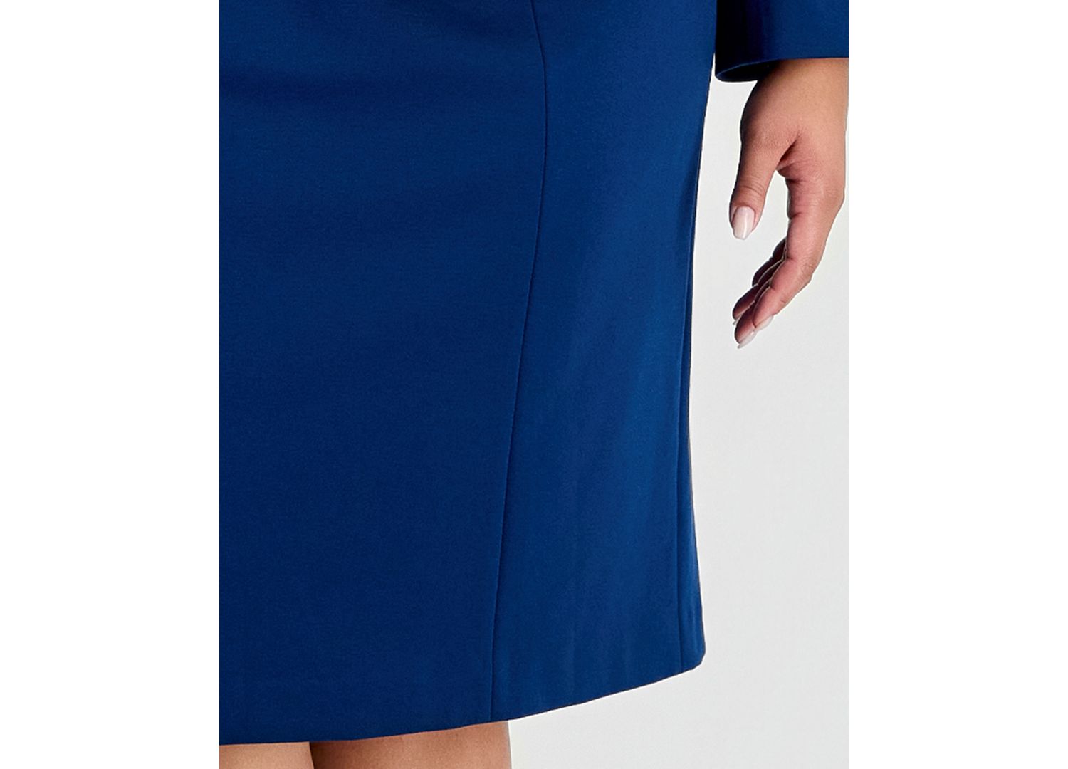 Plus Size Stretch Ponte Empire-Waist Jacket and Dress, 2-Piece Suit