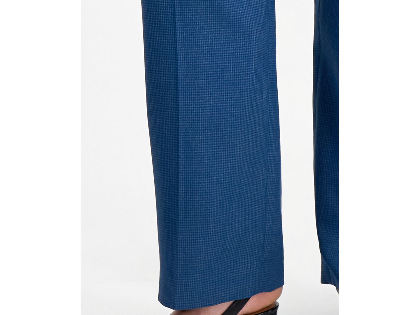 Женский комплект Le Suit Plus SizeHoundstooth Wide-Leg Classic Fit Jacket and Pants, 2-Piece Suit, цвет: Синий разноцветный — фото 7