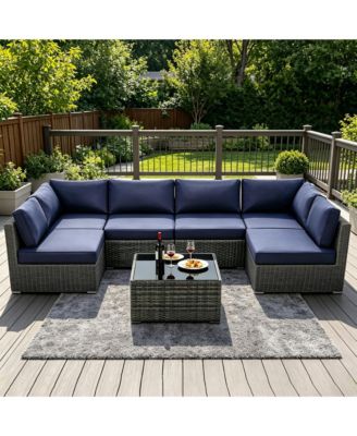Patio Furniture Cushions Set 14-Piece,Replacement Outdoor Cushions for 6-Seat Patio Sectional,Deep Seat Cushion for Outdoor Sofa
