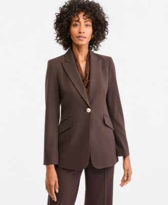 Women's One Button Shoulder-Padded Blazer