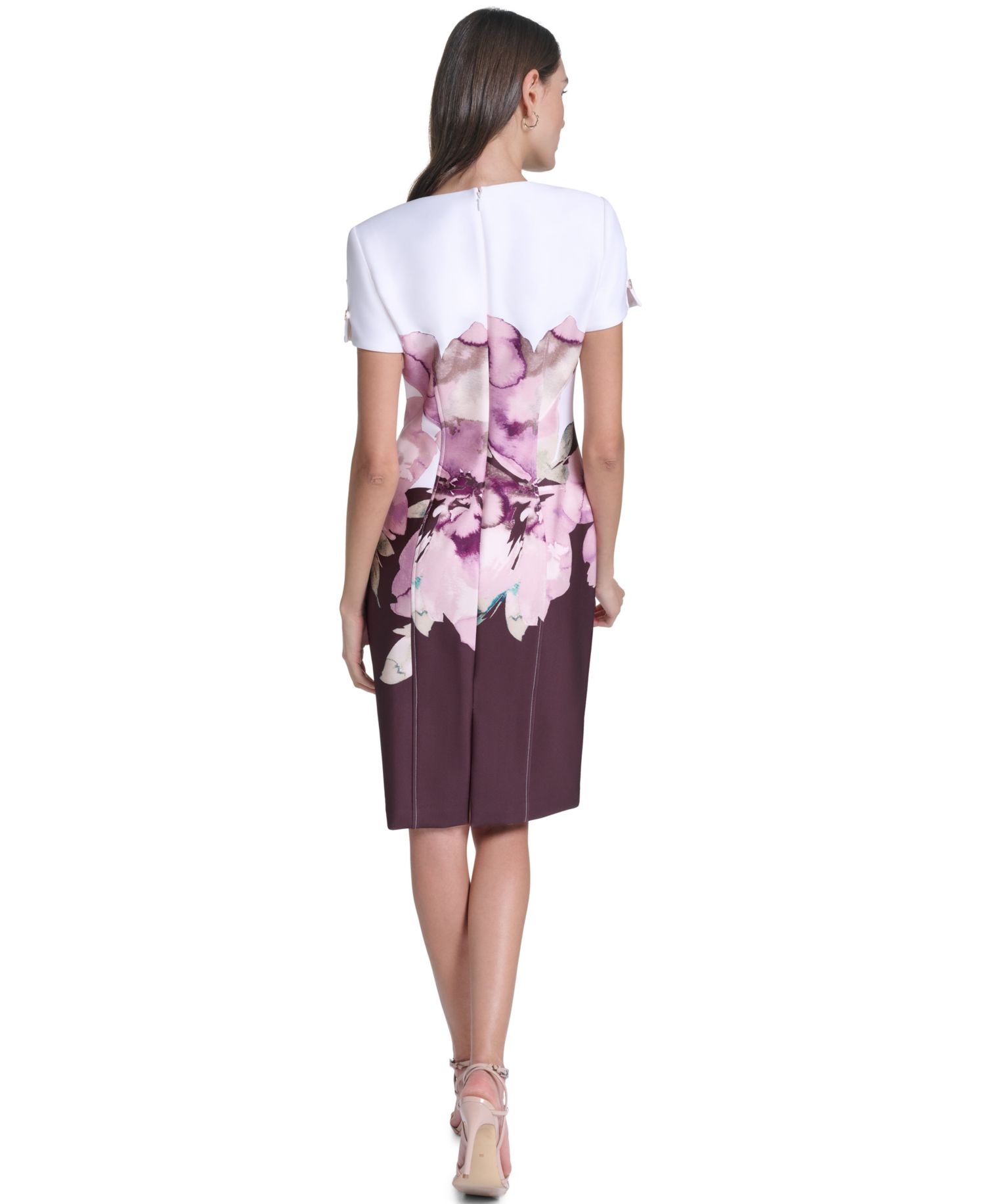 Women's Floral Sheath Midi Dress