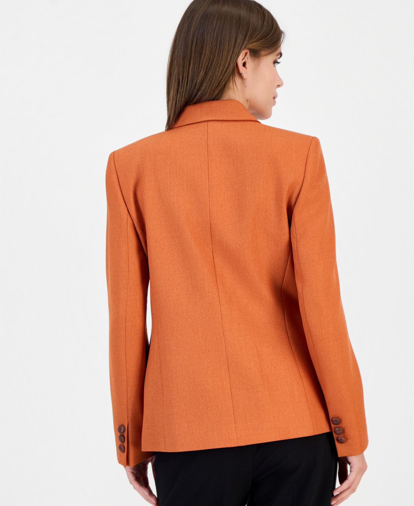 Женский пиджак Tahari ASL Shoulder-Padded Peak-Lapel Blazer, цвет: Оранжевый — фото 4