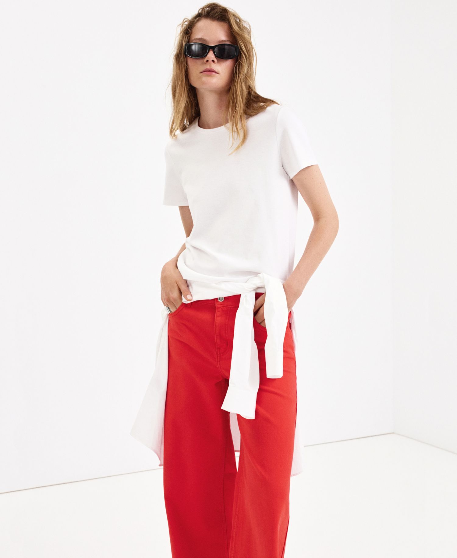 Women's Low-Rise Wide-Leg Colored Jeans, 32.09" Inseam