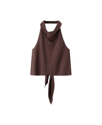 Women's Draped Halter Crop Top