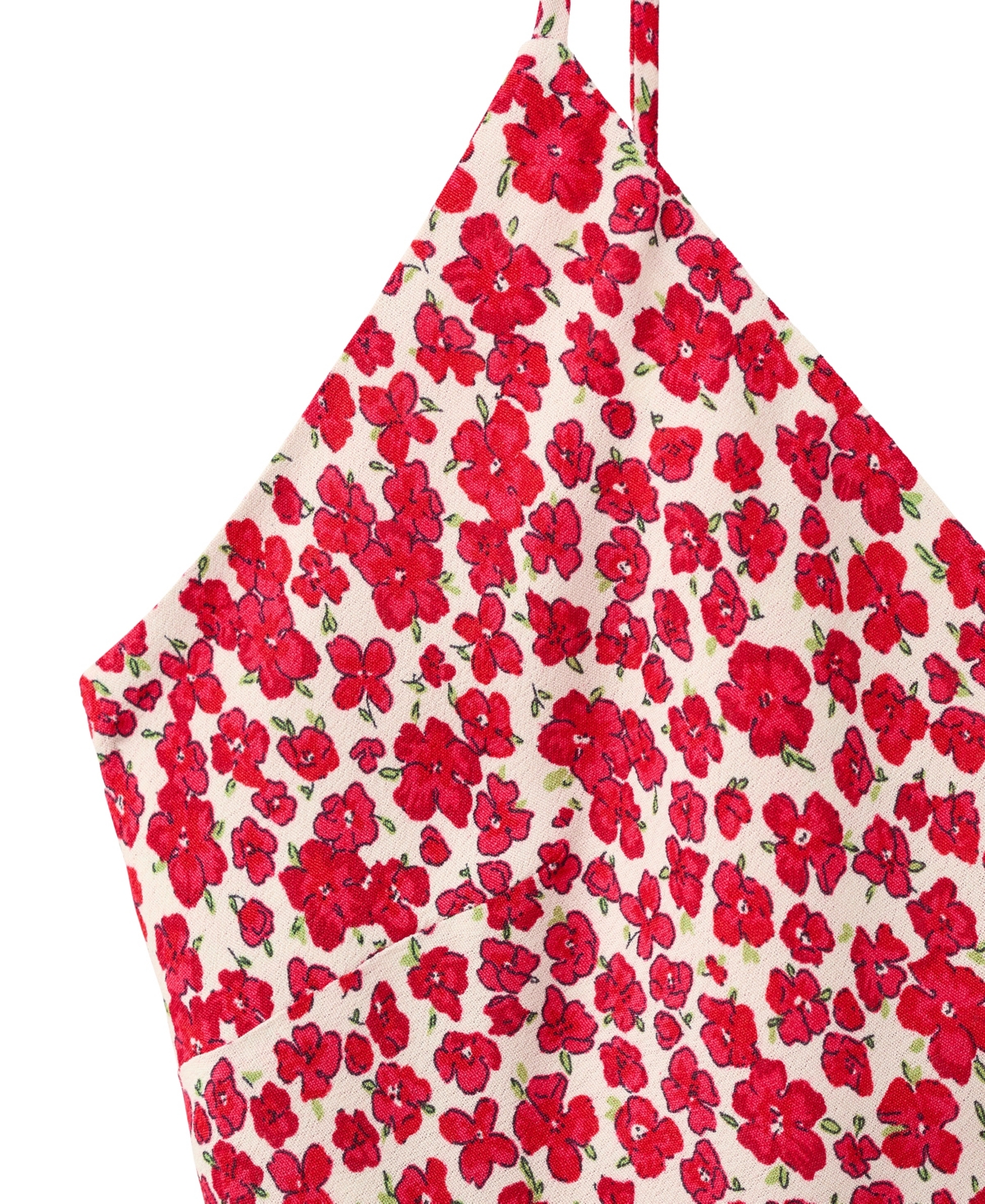 Mango Women's Floral Midi Thin-Strap V-Neck Dress