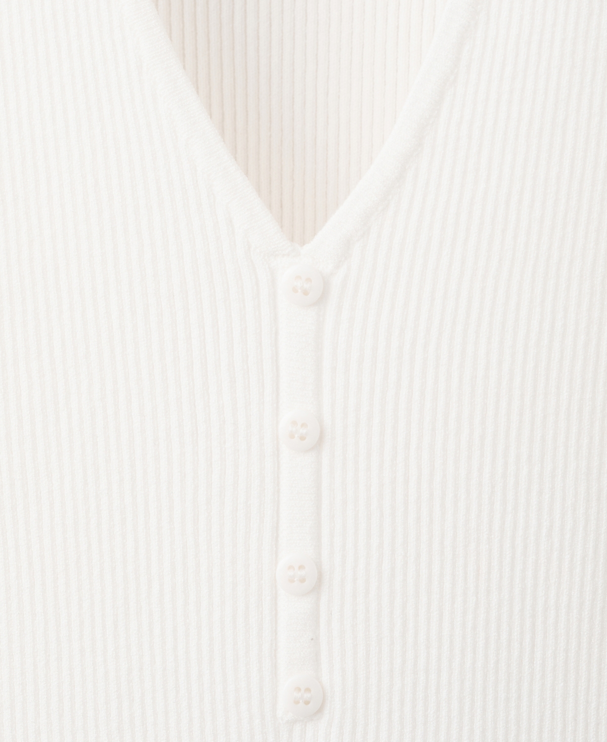 Mango Women's Buttoned Ribbed Top