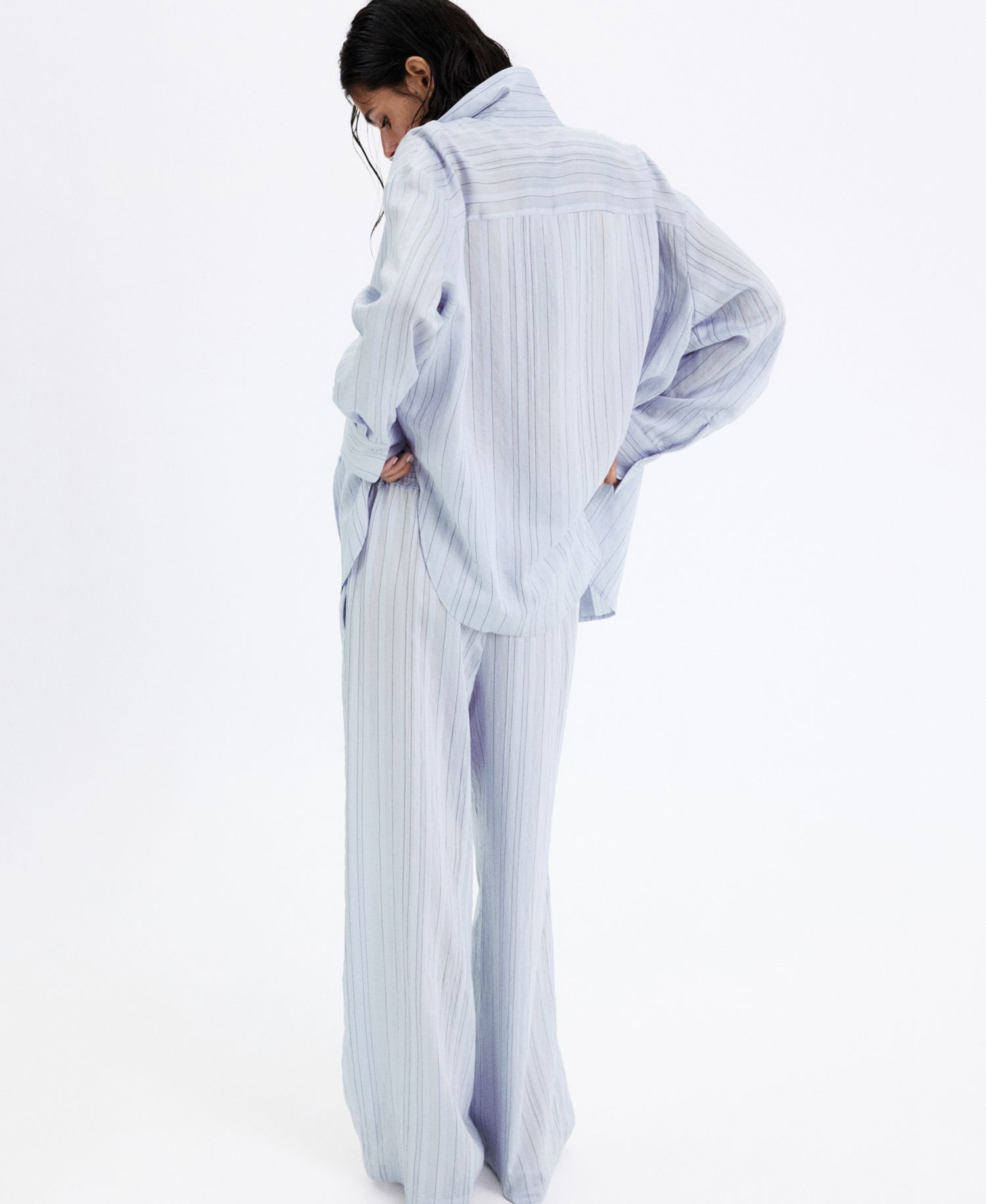 Women's Wide-Leg Striped Pants
