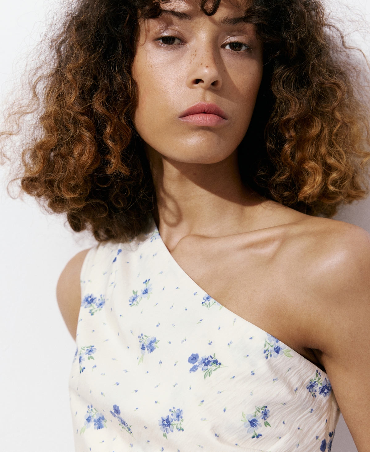 Mango Women's Floral Asymmetrical Top