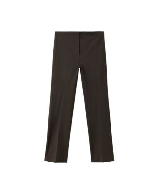 Women's Mid-Rise Straight-Cut Crop Pants