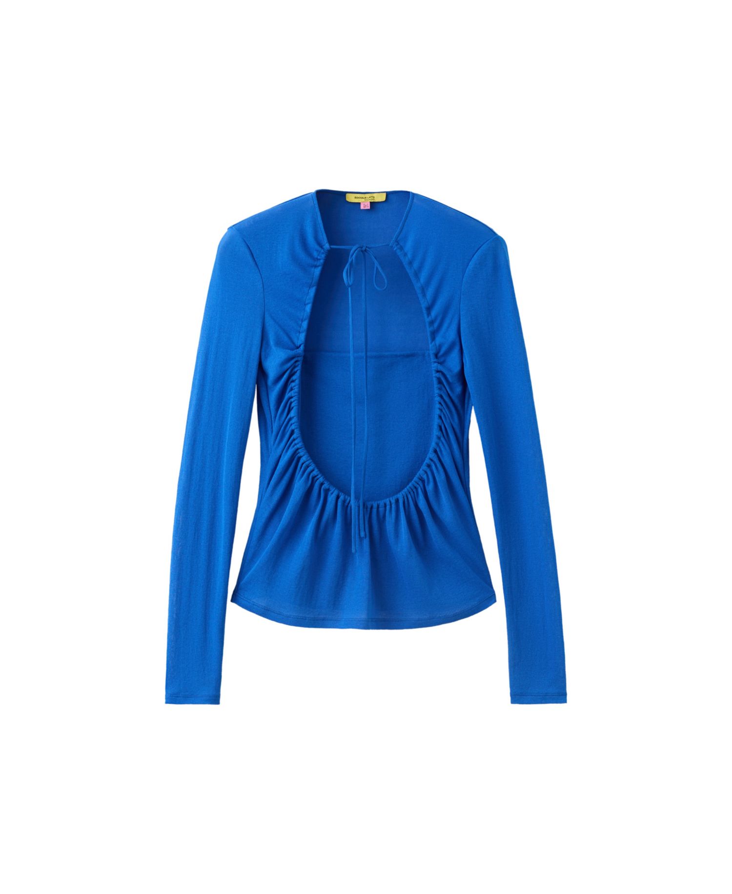 Women's Ruched Overlay Long-Sleeve Cutout Top