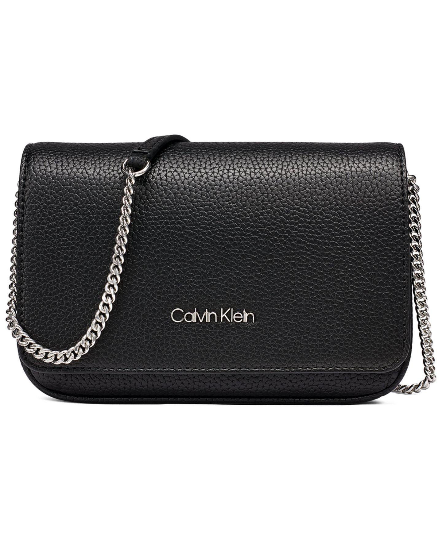 Женская сумка Calvin Klein Essential Magnetic Snap Mini Crossbody Handbag, цвет: Чёрный / Серебряный — фото 1