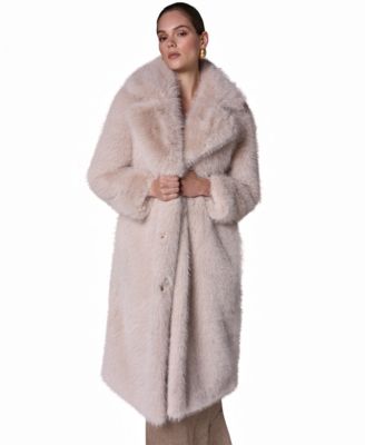 Women's Maxi Collared Faux-Fur Coat
