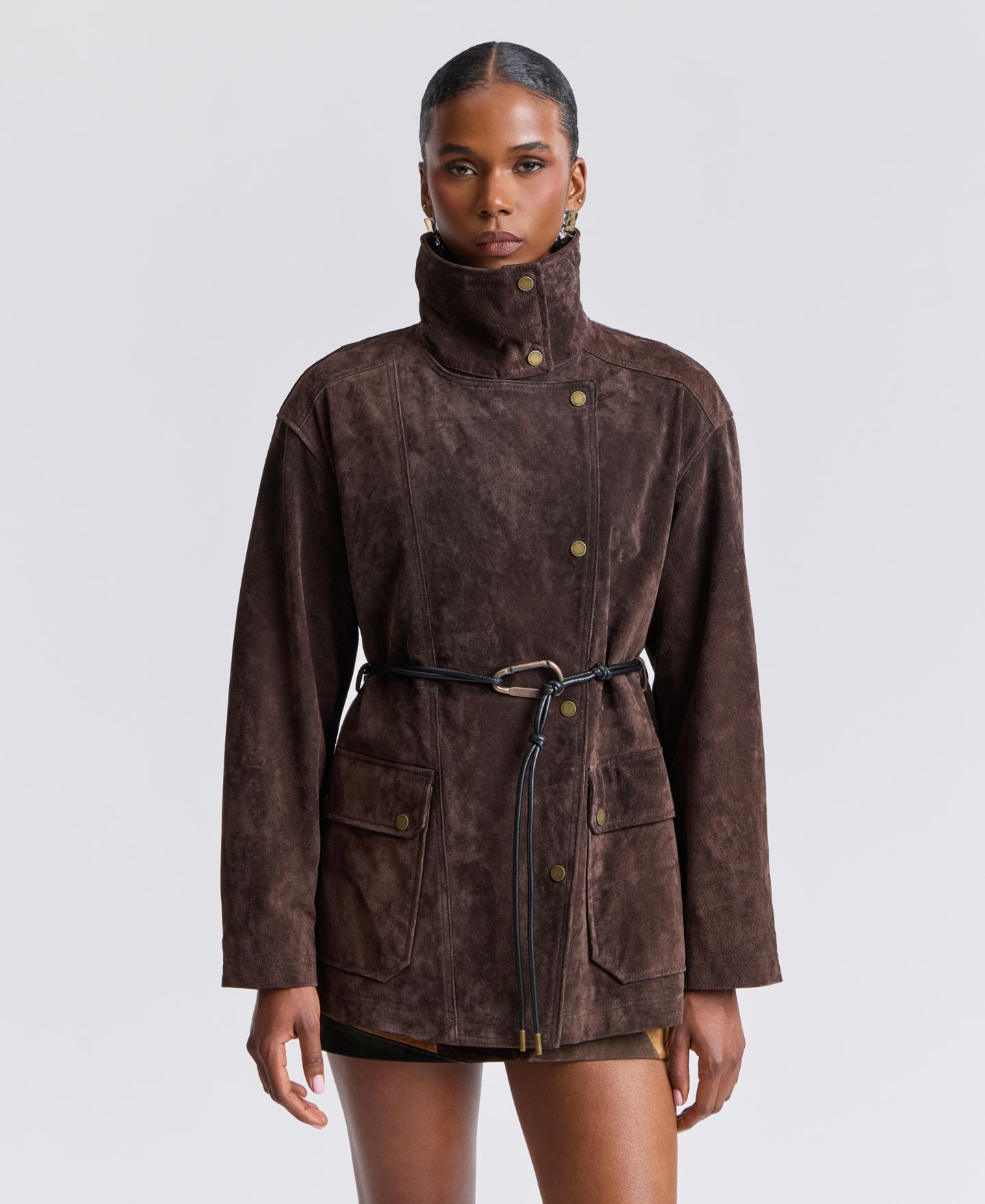 Женская куртка Avec Les Filles Belted Suede, цвет: Коричневый — фото 7