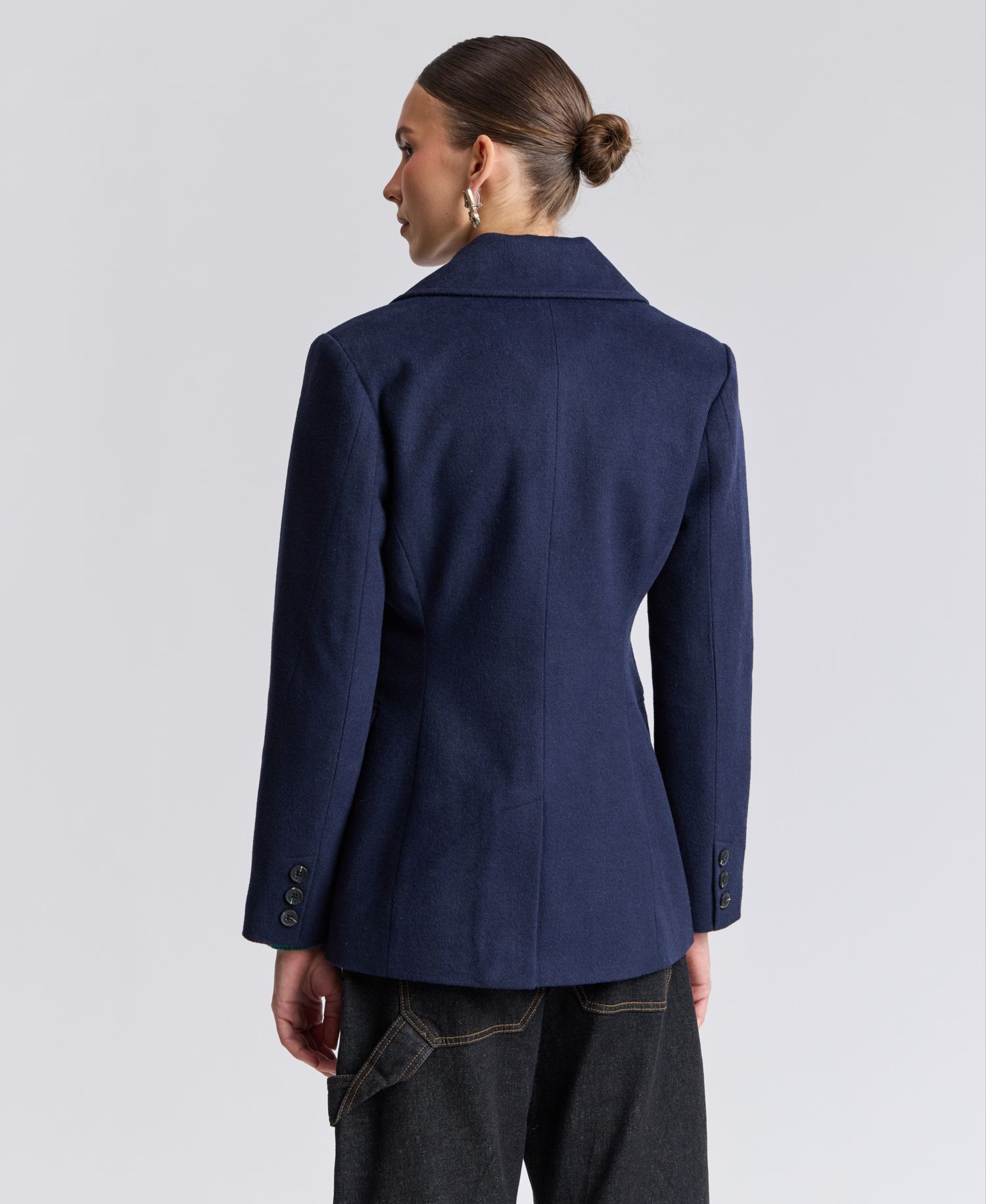 Women's Double-Breasted Plaid Blazer