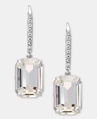Rectangular Stone Drop Earrings