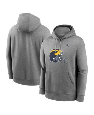 Men's Heather Gray Michigan Wolverines Primetime Alternate Logo Club Fleece Pullover Hoodie