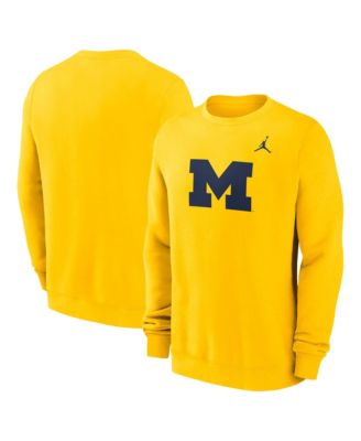 Men's Maize Michigan Wolverines Primetime Fleece Pullover Sweatshirt