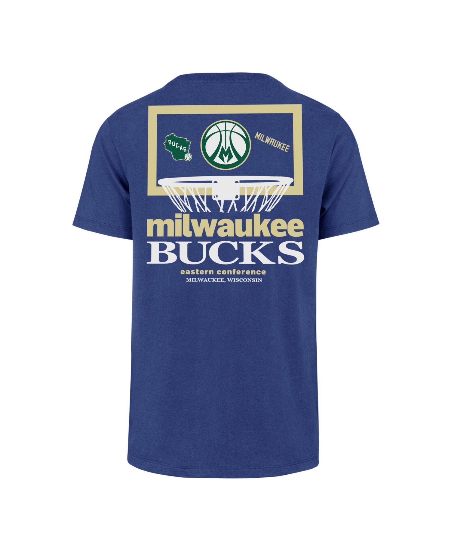 Men's ''47 Brand Royal Milwaukee Bucks City Edition Backboard T-Shirt