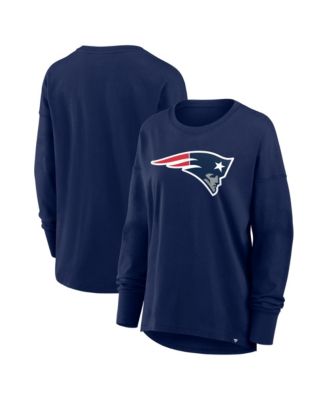 Women's New England Patriots Essential Crewneck Dropped-Shoulder Long-Sleeve T-Shirt