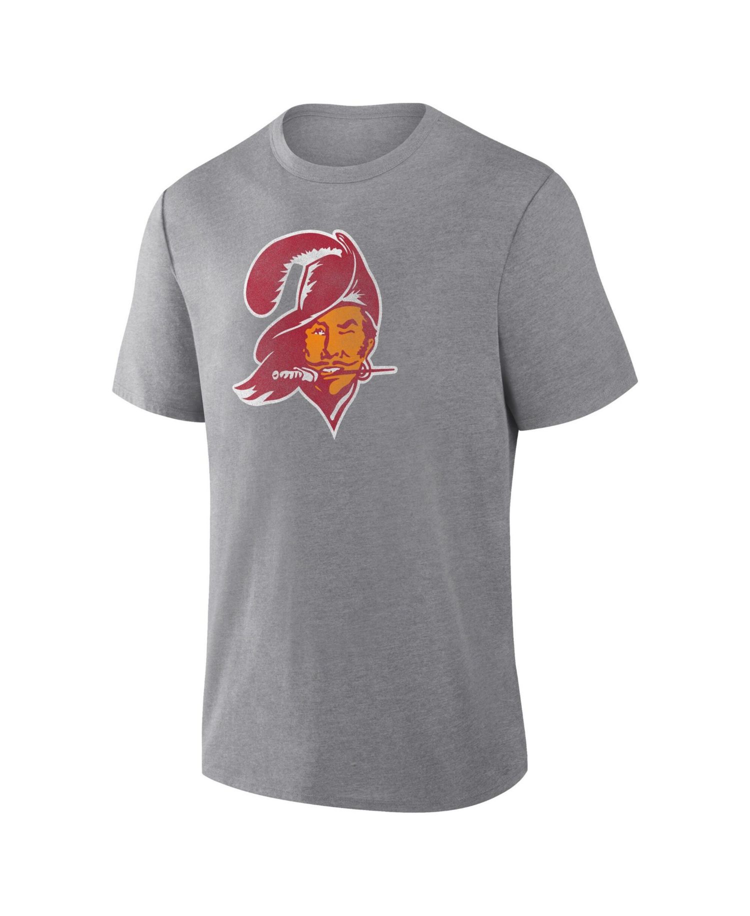 Men's Heather Gray Tampa Bay Buccaneers Vintage Heritage Tribute Tri-Blend T-Shirt