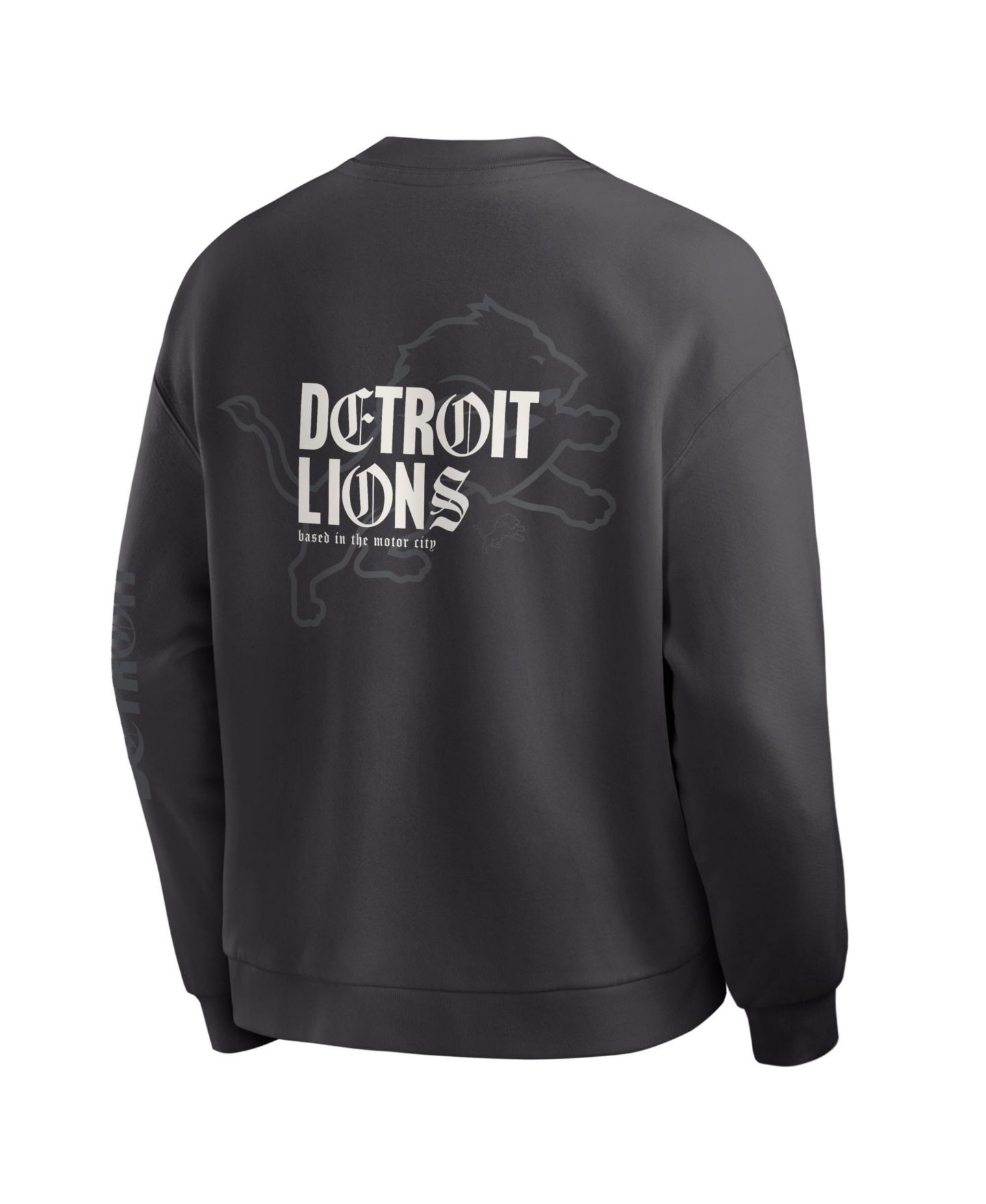 Мужская толстовка Fanatics Charcoal Detroit Lions Oversized Type Play Multi — фото 3