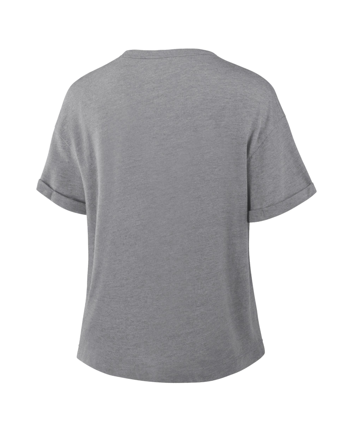 Fanatics Women's Heather Gray Detroit Lions Overplayed Tribute Tri-Blend Boxy T-Shirt