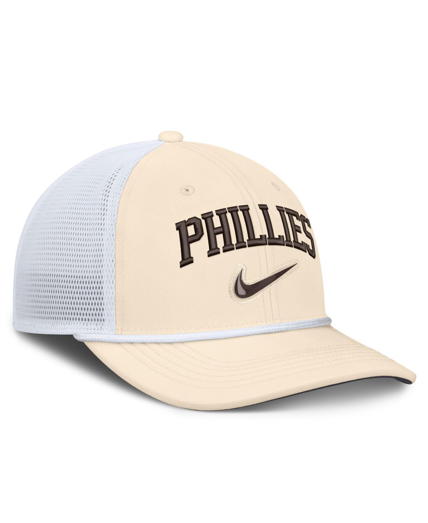 Men's Natural/White Philadelphia Phillies Rise Dri-FIT Trucker Adjustable Hat
