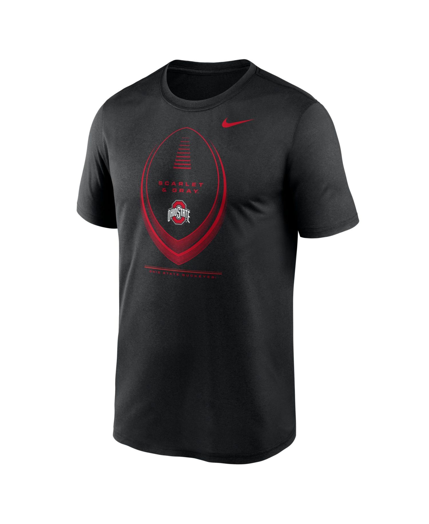 Men's Black Ohio State Buckeyes Primetime Legend Football Icon Dri-FIT T-Shirt