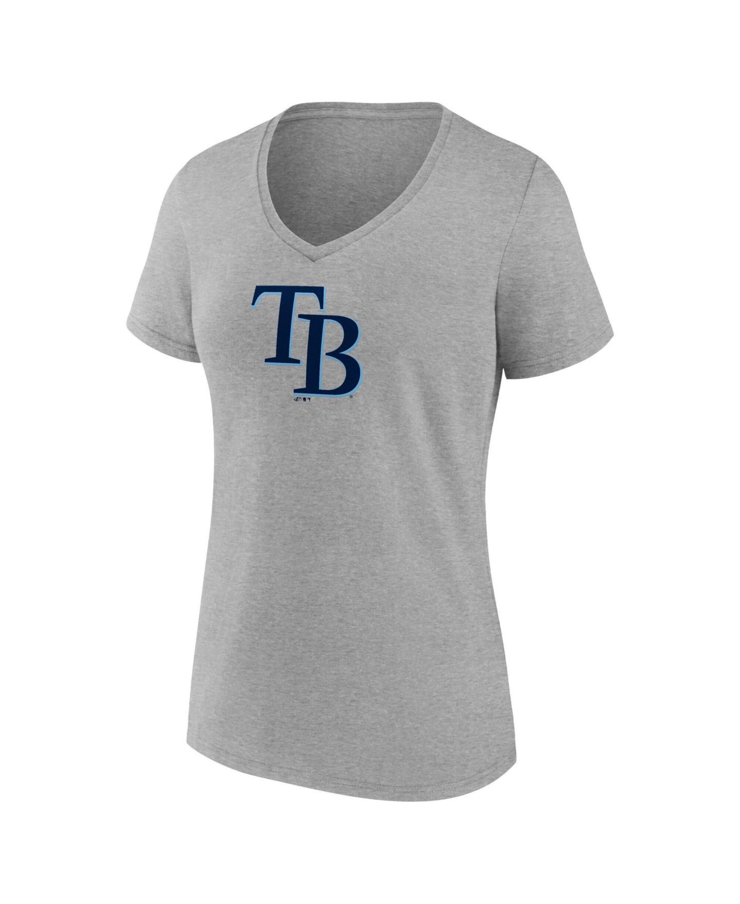 Женская футболка Logo Athletic Gray Tampa Bay Rays V-Neck — фото 2
