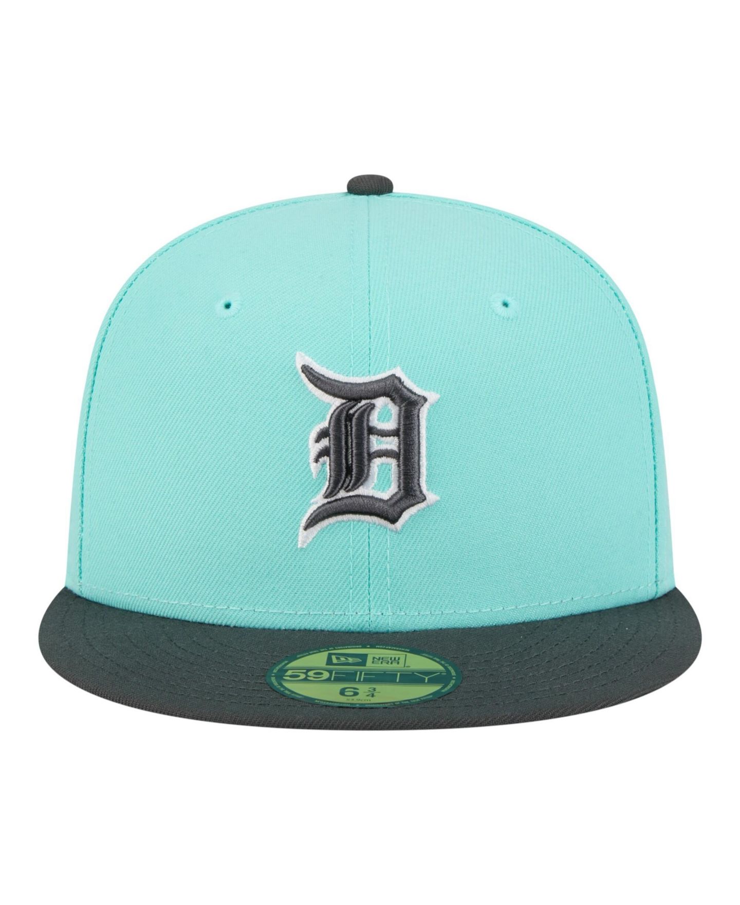 Мужские головные уборы New Era Turquoise/Charcoal Detroit Tigers Two-Tone Color Pack 59FIFTY Fitted Hat — фото 2