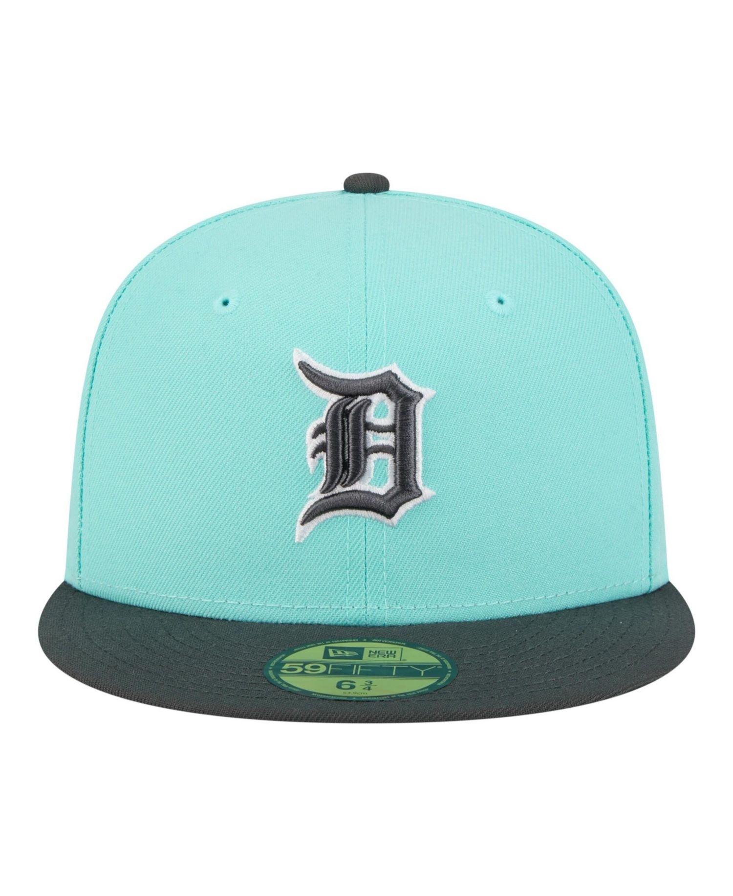Men's Turquoise/Charcoal Detroit Tigers Two-Tone Color Pack 59FIFTY Fitted Hat