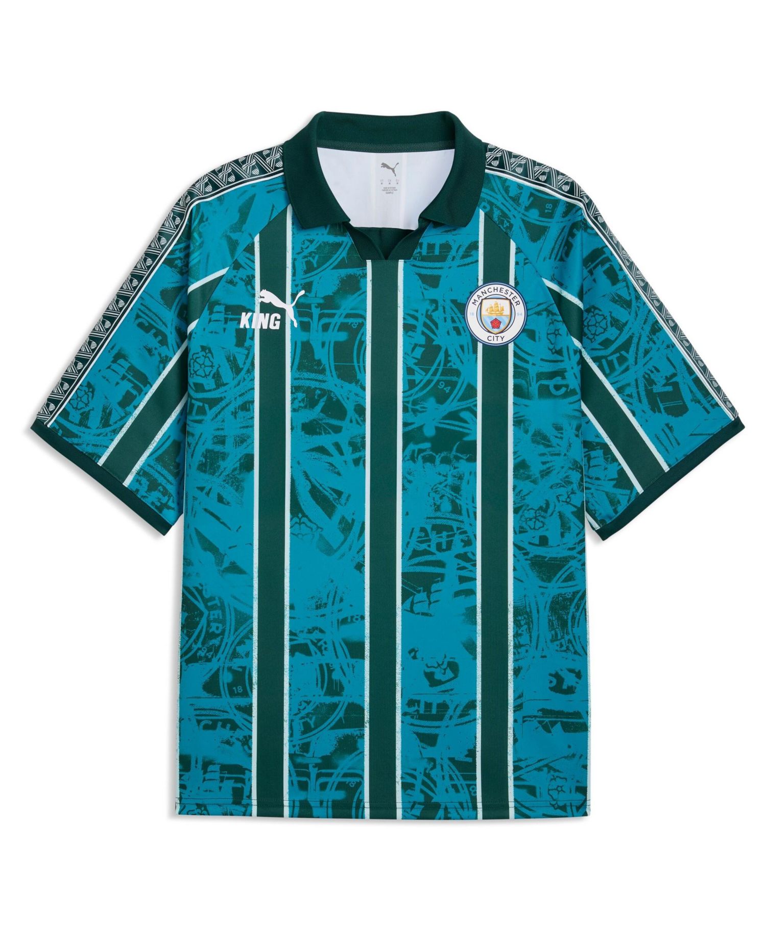 Men's Turquoise Manchester City King Retro Fashion Jersey