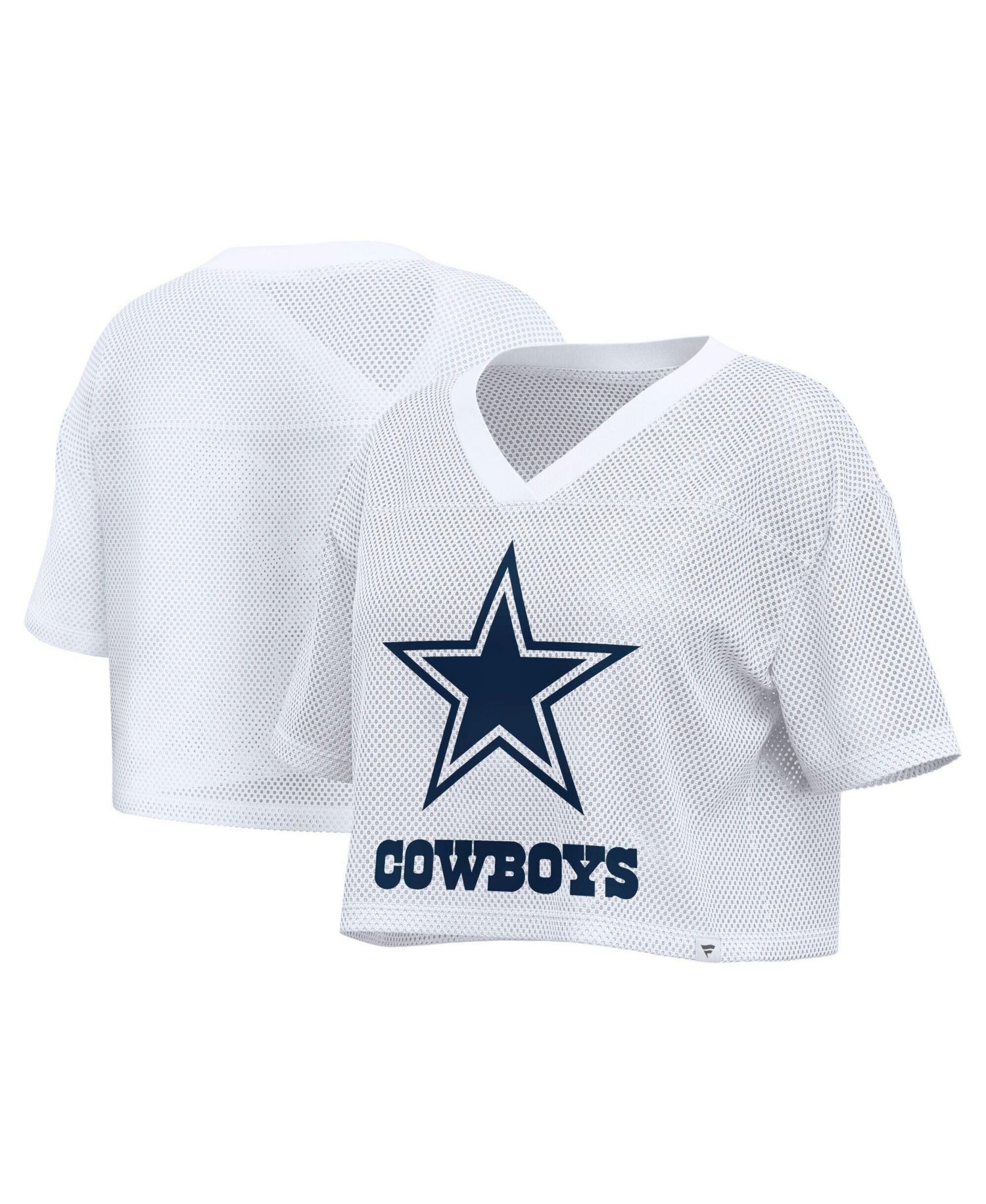 Women's Dallas Cowboys Oversized Cropped Mesh V-Neck Jersey