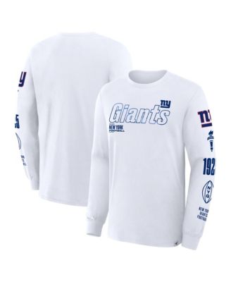 Men's White New York Giants Checkdown Pass Long Sleeve T-Shirt