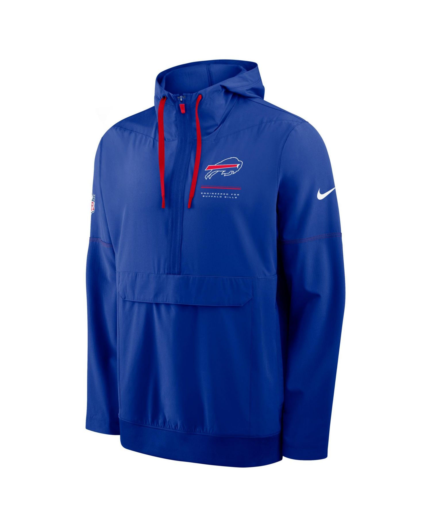 Men's Royal Buffalo Bills Sideline Logo Glory Anorak Half-Zip Hoodie